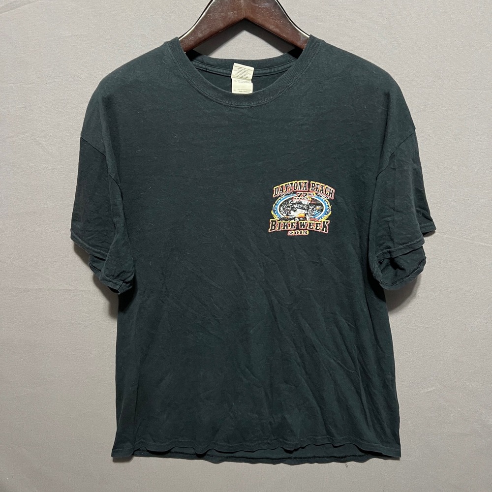 Gildan Mens Daytona Beach Bike Week 2013‎ T-Shirt Black XL 72nd Annual Graphic